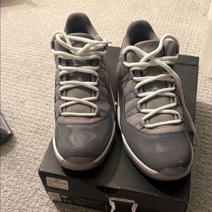 Jordan Gray and White Sneakers